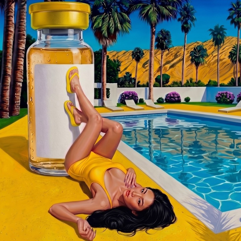 Reconstituted peptide vial poolside