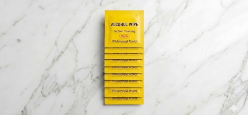 Alcohol prep pads and date labels